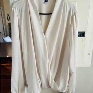 Old Navy Cream Wrap Blouse